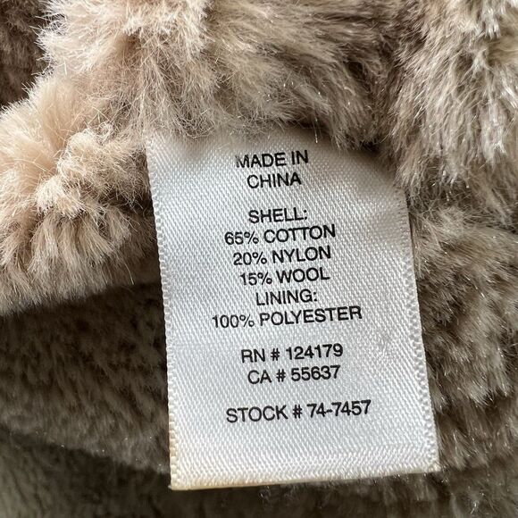 Johnson & Murphy Sherpa Lined Full Zip Wool Blend Sweater Womens XXL 2XL Beige - Picture 9 of 12